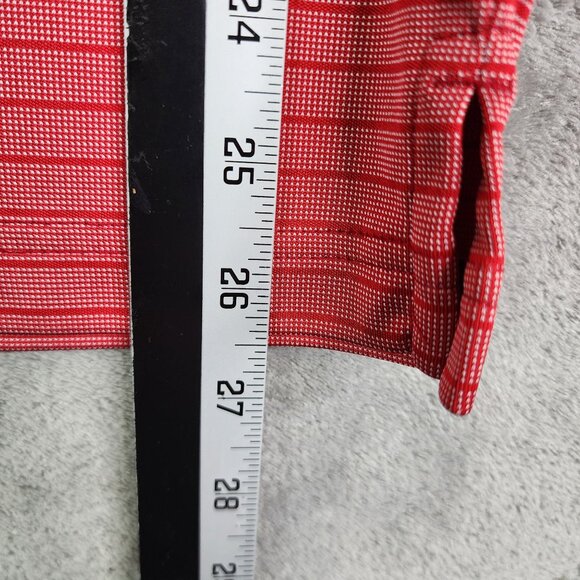 Men's Pebble Beach Red Striped Polo Shirt Short Sleeve Size L - Picture 8 of 9